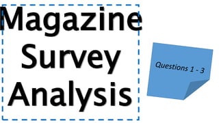 Magazine
Survey
Analysis
 