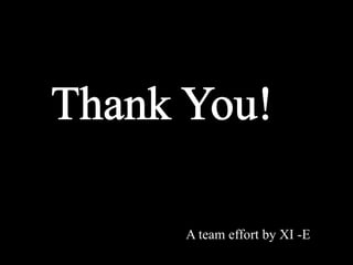 A team effort by XI -E
 