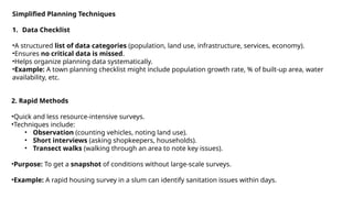 Comprehensive Survey Methods and Simplified Planning Techniques for ...