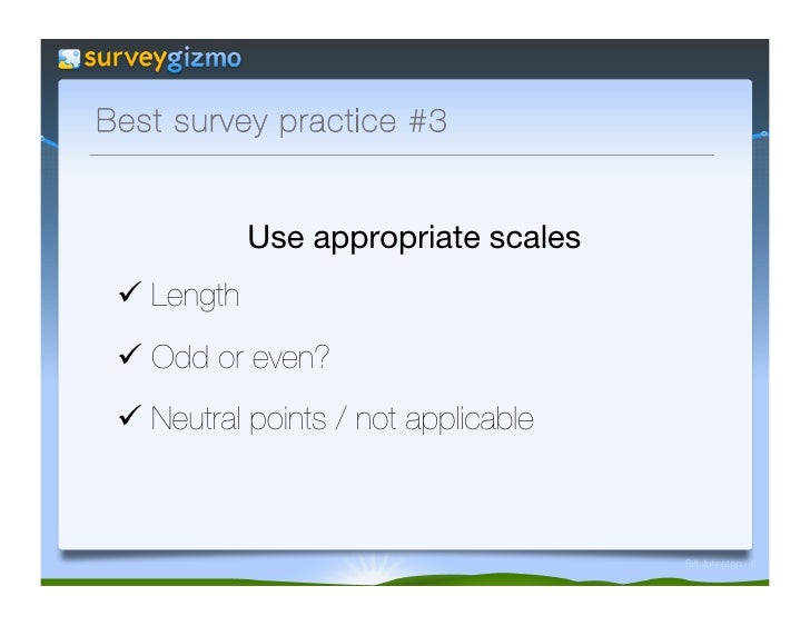 Survey Best Practices