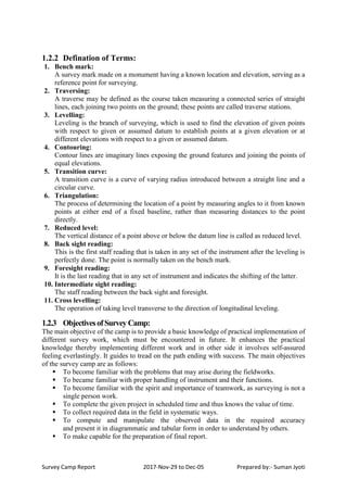 Bench Loop Sheets Survey.pdf Survey camp report 2017 at nea kharipati, bhaktapur by suman jyoti | PDF