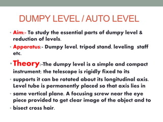 Dumpy Level Report Format Survey camp report(civil 3 rd year) | PPTX