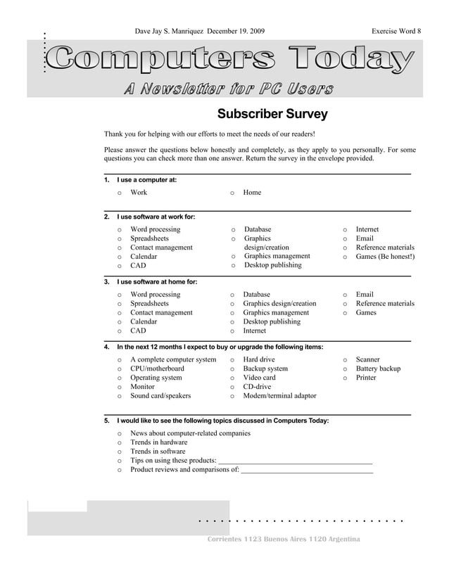 Survey Computers Today | PDF