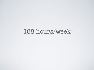 168 hours/week
 