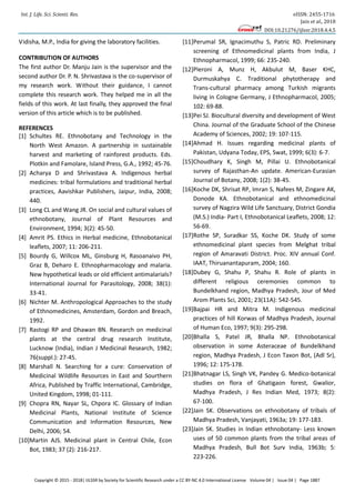 Survey of Ethnobotanical Medicinal Plants Used by the People of ...
