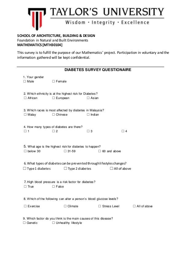 maths survey form survey form