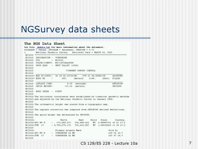 surveying data