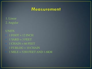 surveying.pptx linear and angular measurements | PPTX