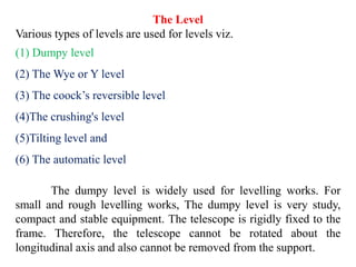 Surveying and levelling | PPTX