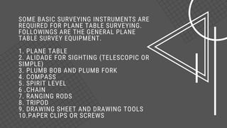 Basic Survey Instruments Surveying equipments | PDF