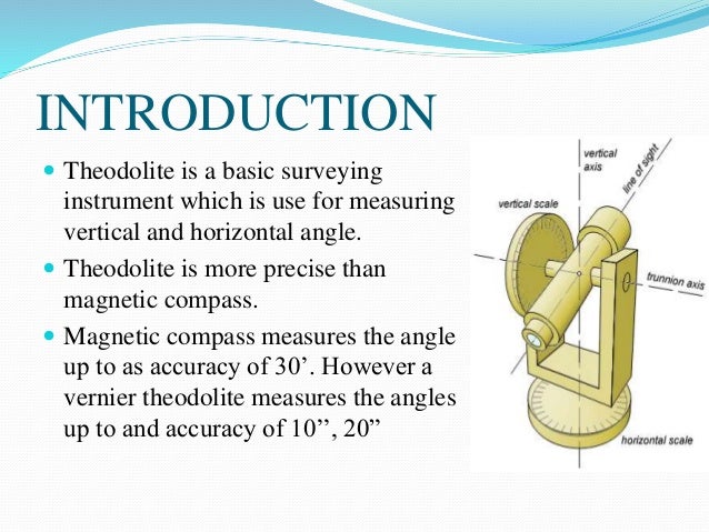 Surveying Ppt Componenets Of Transit Theodolite - transit theodolite 4 introduction theodolite is a basic surveying