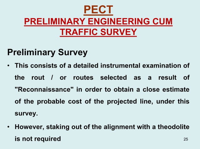 Indian Railways Surveying (RECT, PECT and FLS) | PPTX
