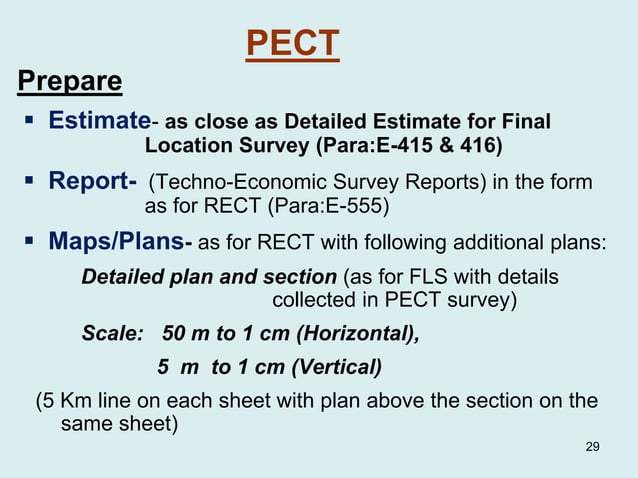 Indian Railways Surveying (RECT, PECT and FLS) | PPTX