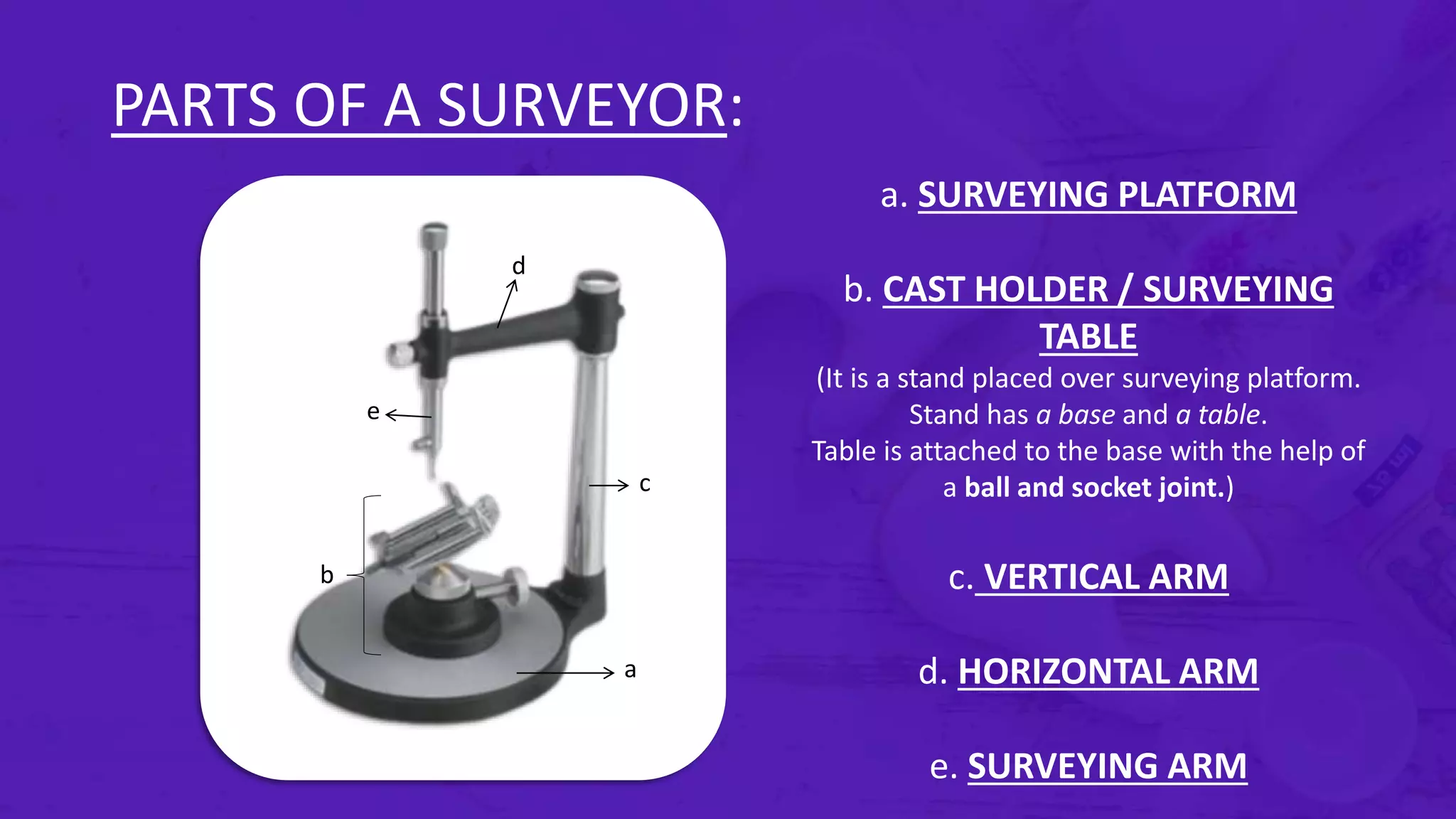 Surveyor For Rpd Surveying Tools. Prosthodontics 3rd year bds. Surveying. RPD ...