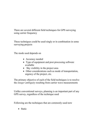 Surveying with gps | PDF