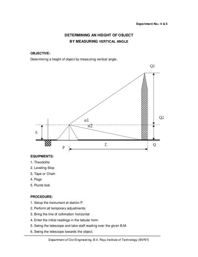 Theodolite Surveying Lab Manual
