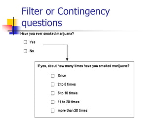 Filter or Contingency
questions
 