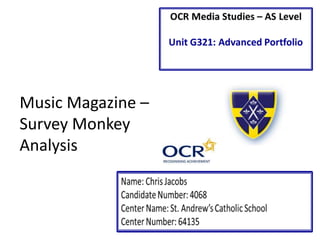 Music Magazine –
Survey Monkey
Analysis
 