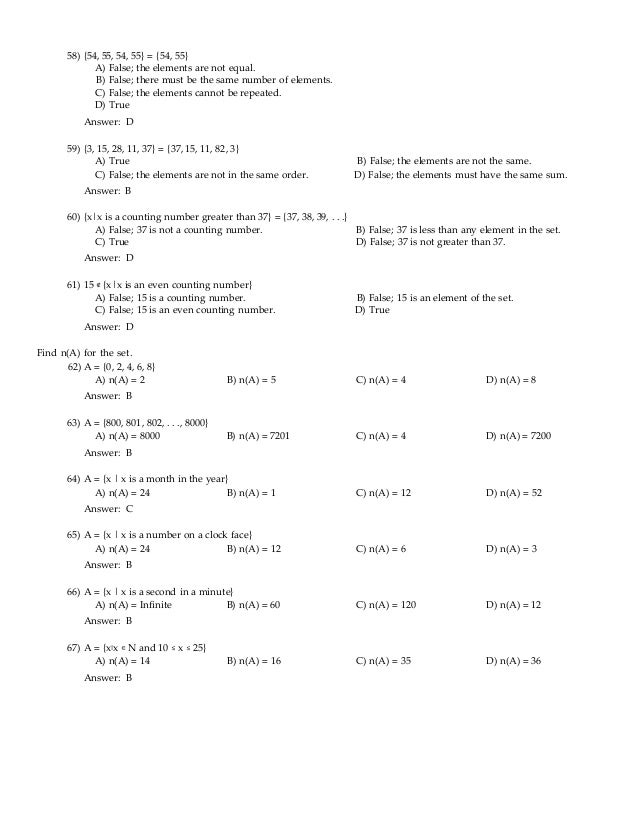 Survey of mathematics with applications 10th edition angel test bank