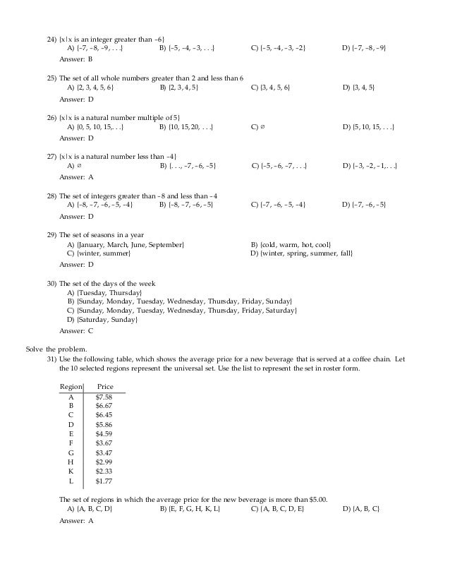 Survey of mathematics with applications 10th edition angel test bank