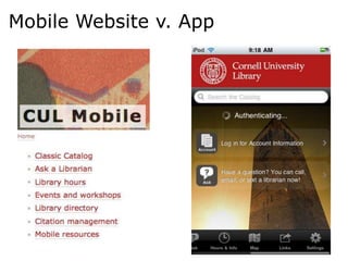 Mobile Website v. App
 