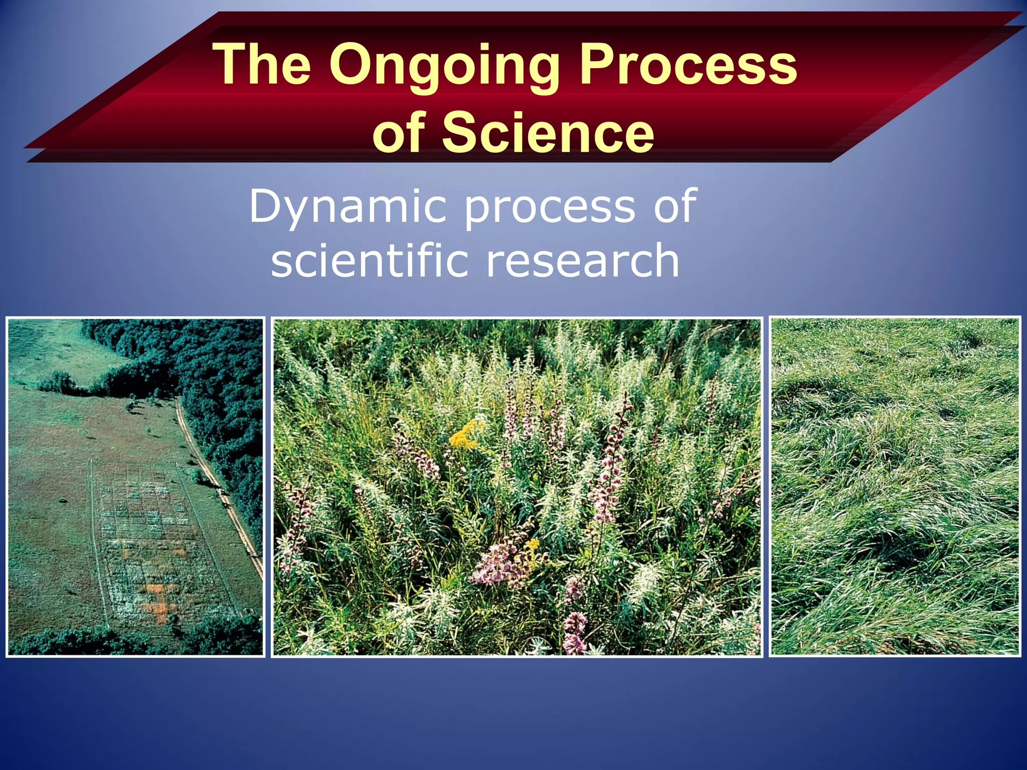 The Ongoing Process
     of Science
 Dynamic process of
  scientific research
 