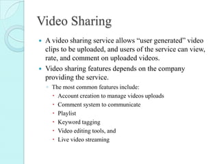 Survey of video sharing apps | PPTX