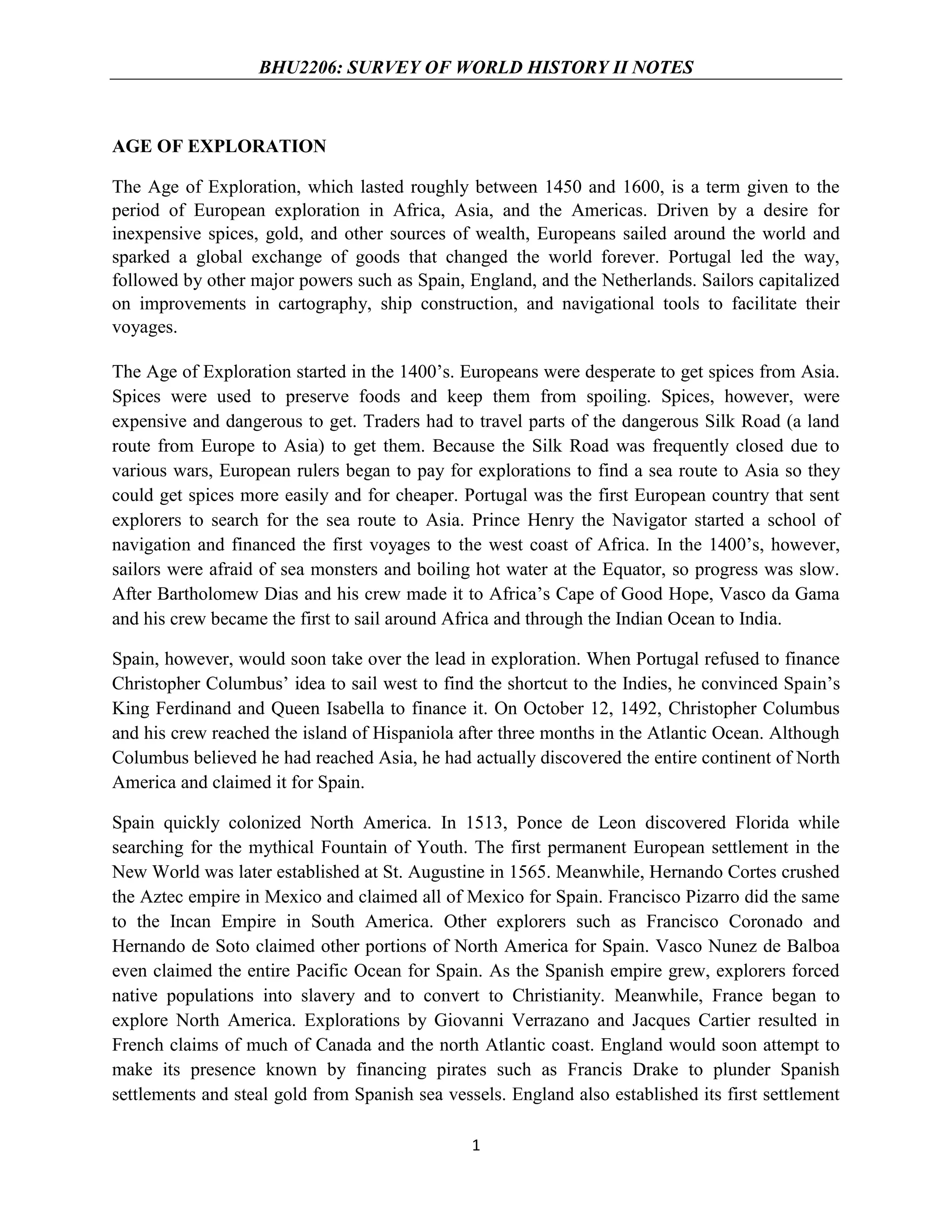 Survey of world history notes | PDF