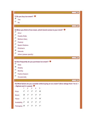 Survey On Amul Ice Cream