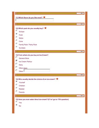 Survey On Amul Ice Cream