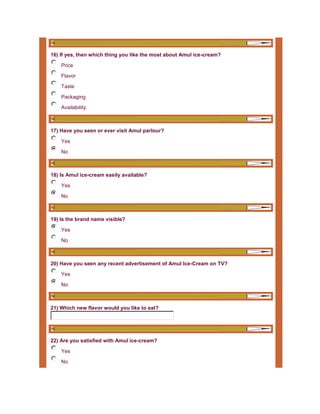 Survey On Amul Ice Cream