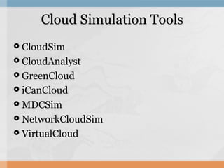 Survey on cloud simulator | PPT