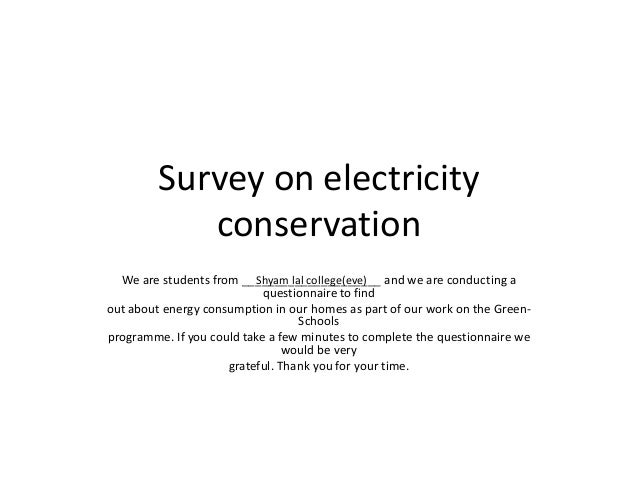 Questionnaire on electricity consumption Questionnaire on electricity consumption