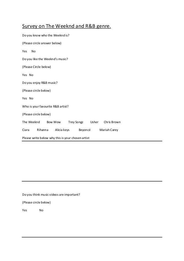 survey on the weeknd