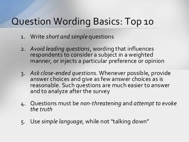 survey question and questionnaire design slideshare 022113 dmf sample questionnaire design