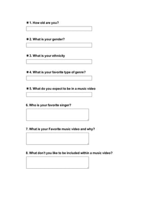 Survey questions