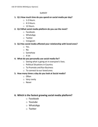research questions about social media