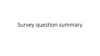 Survey question summary
 