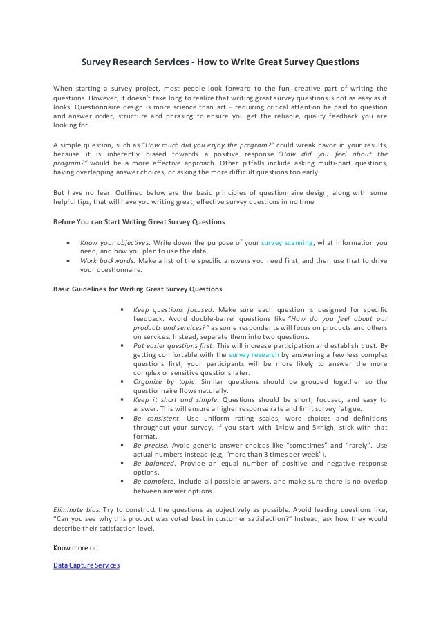 How To Make A Survey Research Paper