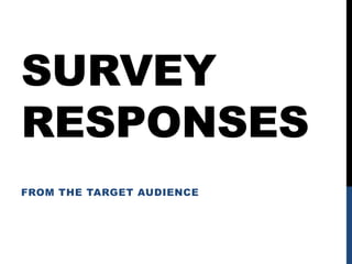 SURVEY 
RESPONSES 
FROM THE TARGET AUDIENCE 
 