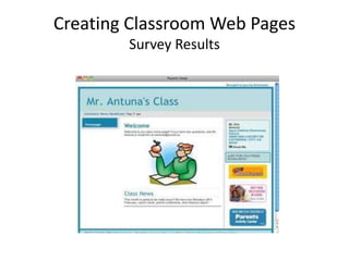 Creating Classroom Web Pages
Survey Results
 