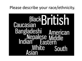 Please describe your race/ethnicity.
 