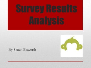 Survey Results
Analysis
By Shaun Elsworth

 