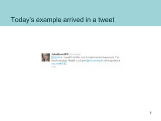 Today’s example arrived in a tweet
7
 