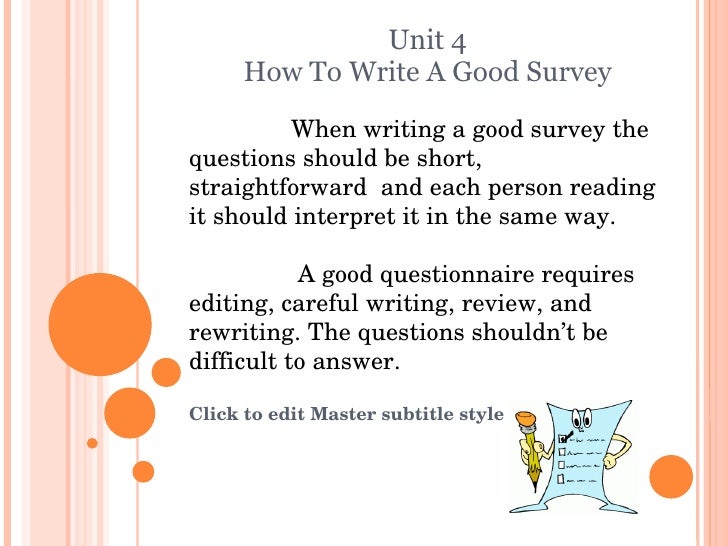 How to write a survey questions