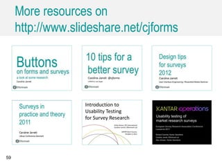 More resources on
http://www.slideshare.net/cjforms
59
 