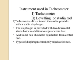 Survey tacheometry | PPTX