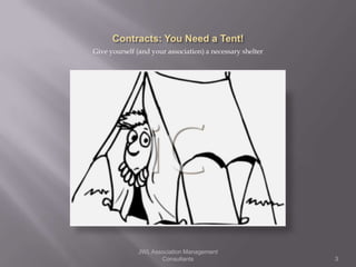 Give yourself (and your association) a necessary shelter




              JWL Association Management
                     Consultants                           3
 