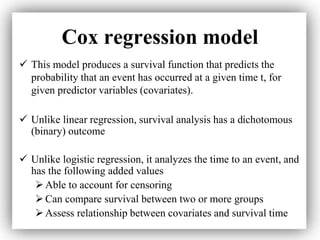 (pdf) survival analysis by using cox regression model... Survival Analysis Lecture.ppt