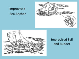 Improvised Sail and Rudder Improvised  Sea Anchor 